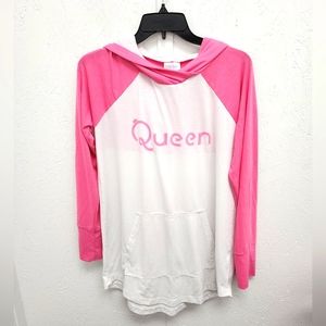 LuLaRoe pink cotton hoodie QUEEN medium